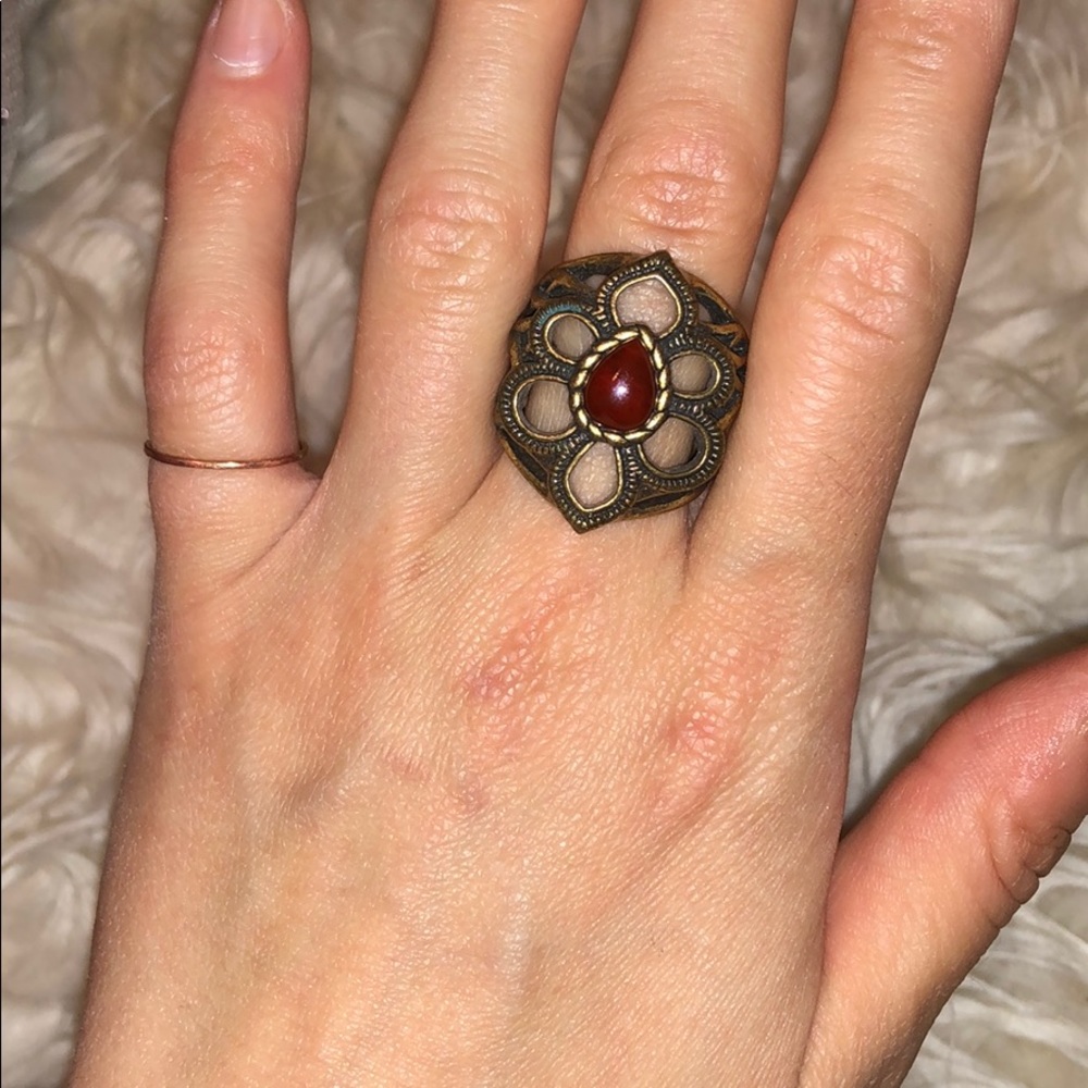 Lucky Brand Gold flower ring